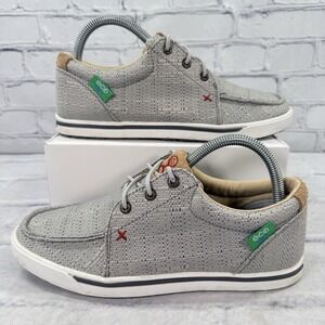 Twisted X Womens Hooey Loper Eco Moc Toe Light Grey Shoes Size 7 M WHYC009